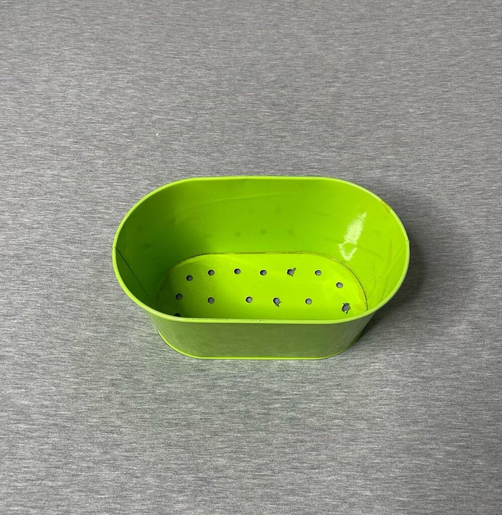 Target Green 9” Long Oval Metal Planter Bucket Pot